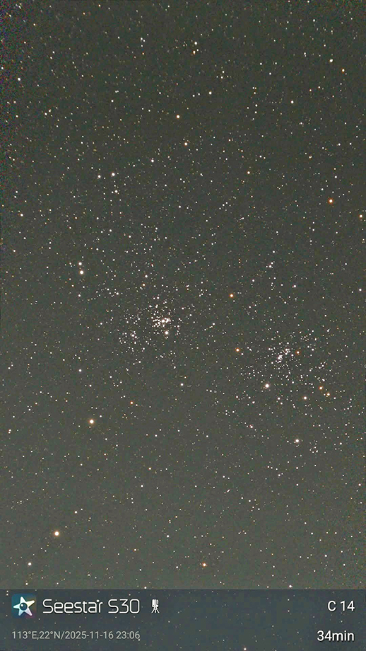 ◎ 立冬後最亮的星雲和雙星團。