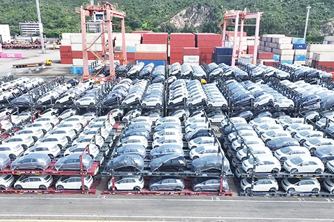◎ 千輛新能源車揚帆南美,珠海打通新能源汽車大批量出海新通道。(圖 張亞卿 張帥)